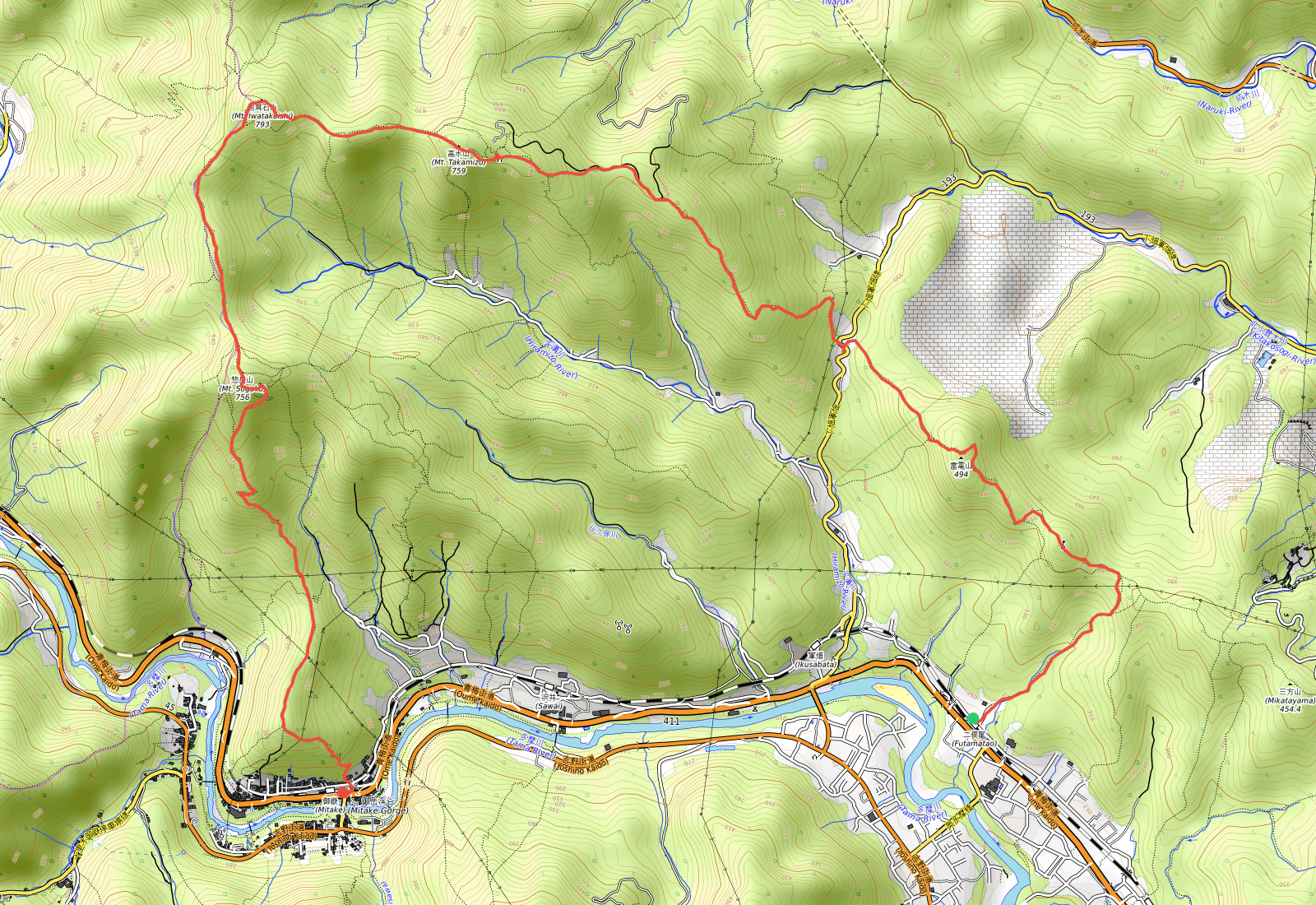 GPS trace on OpenStreetMap