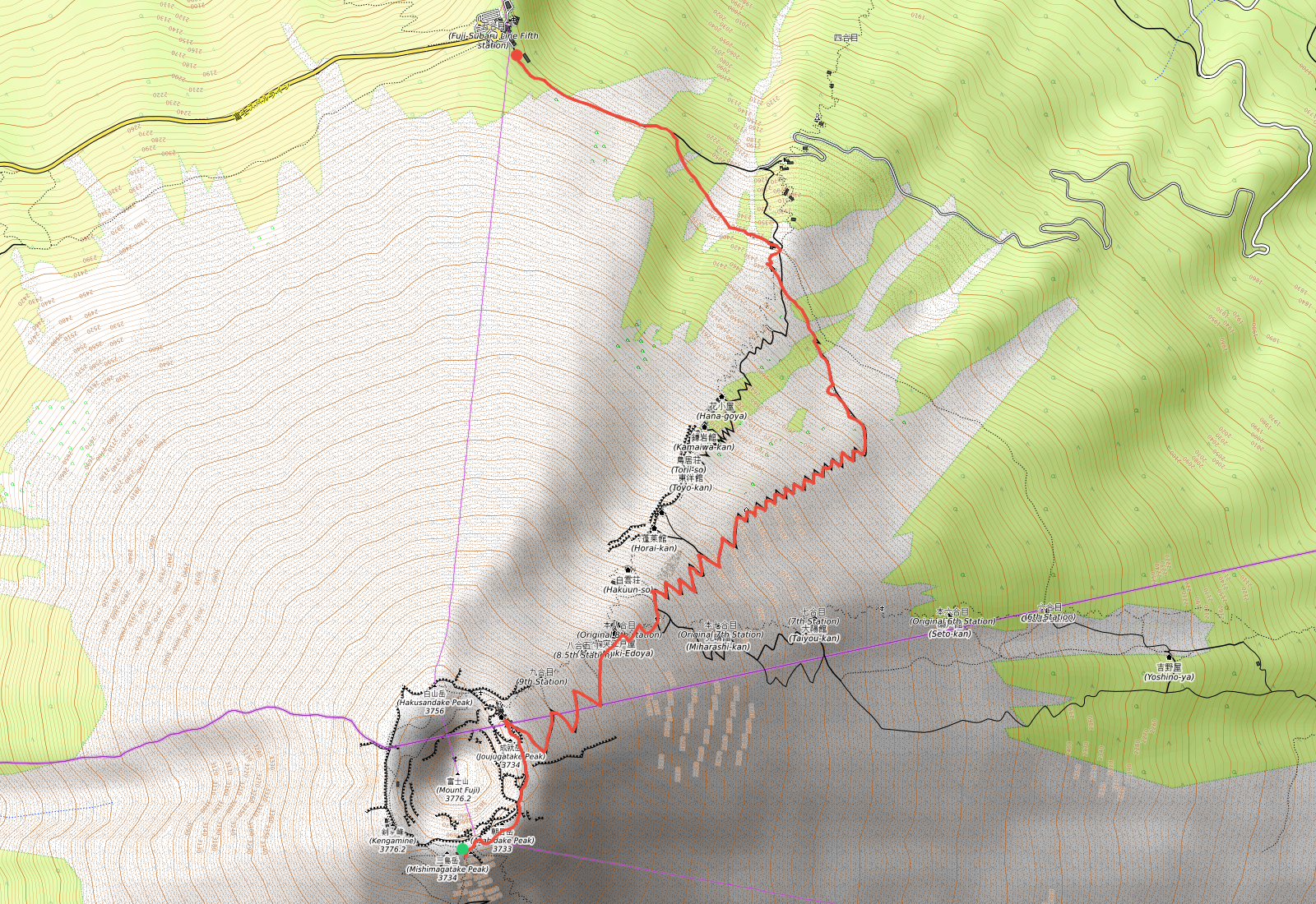 GPS trace on OpenStreetMap