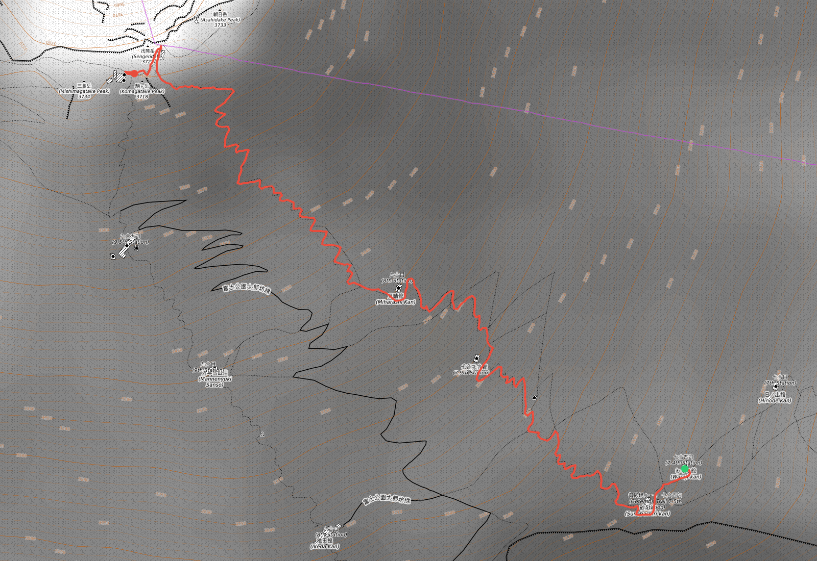 GPS trace on OpenStreetMap