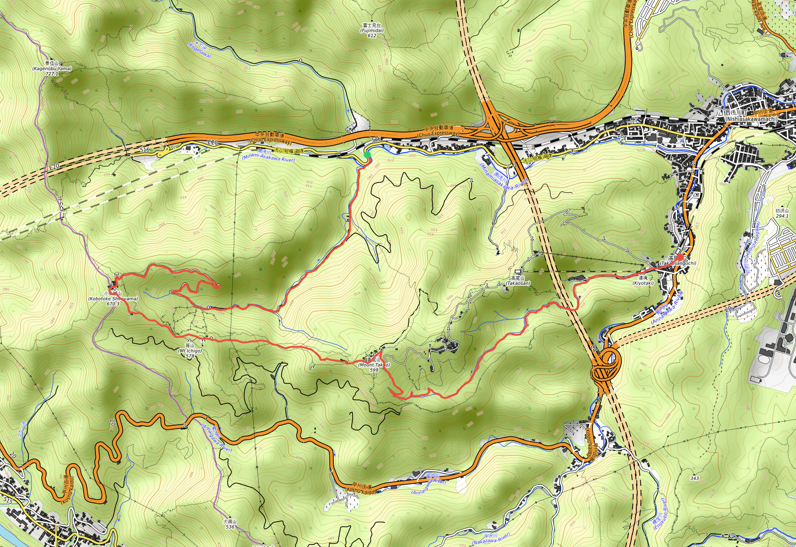 GPS trace on OpenStreetMap